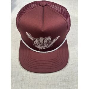 Howler Brothers Maroon Rope Trucker Hat Fish Graphic Snapback Brand New